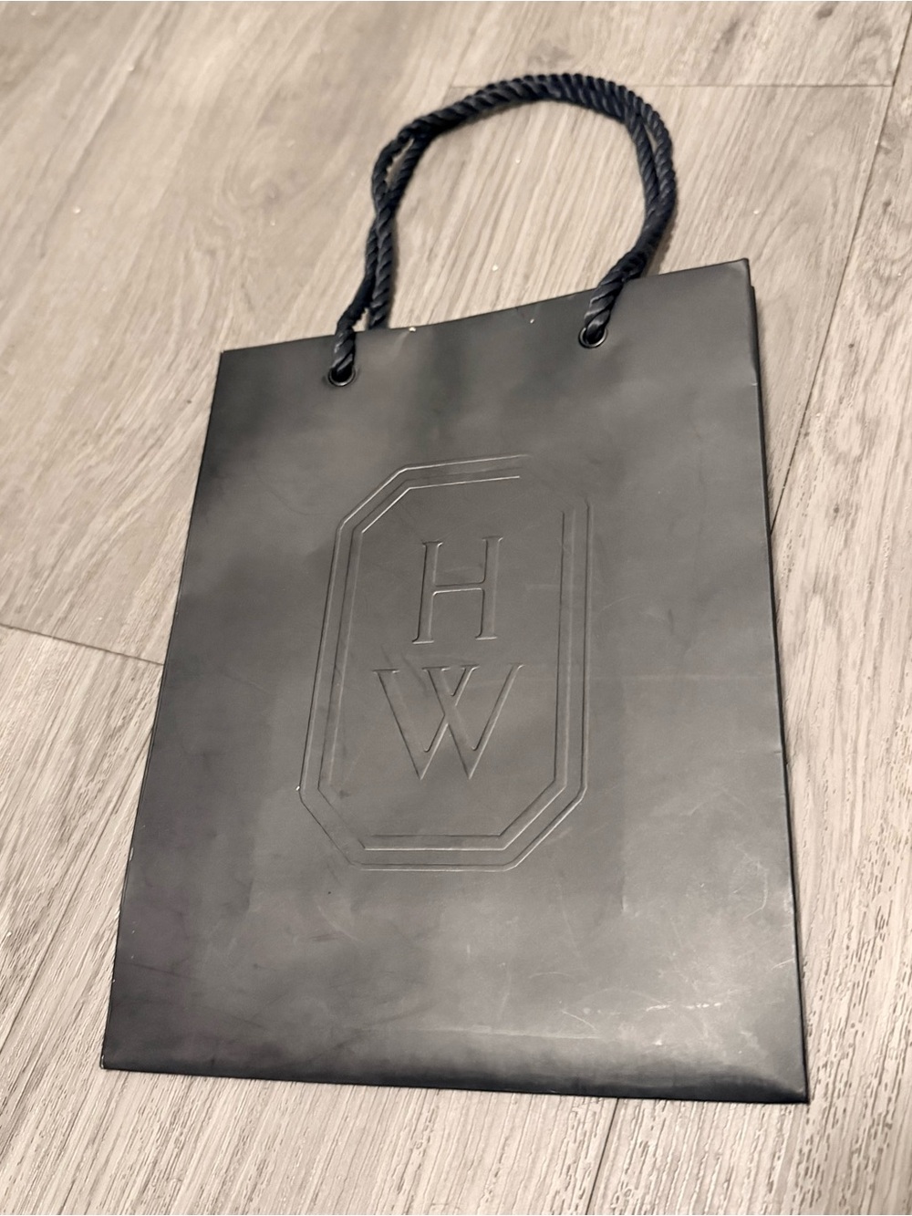 HARRY WINSTON Navy Blue Matte Shopping Gift Bag 10x7.90x3.5 inches